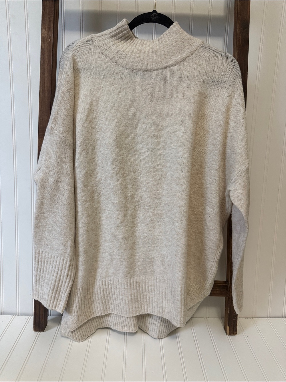 Keren Hart Cozy Cream Mock Neck Women's Sweater